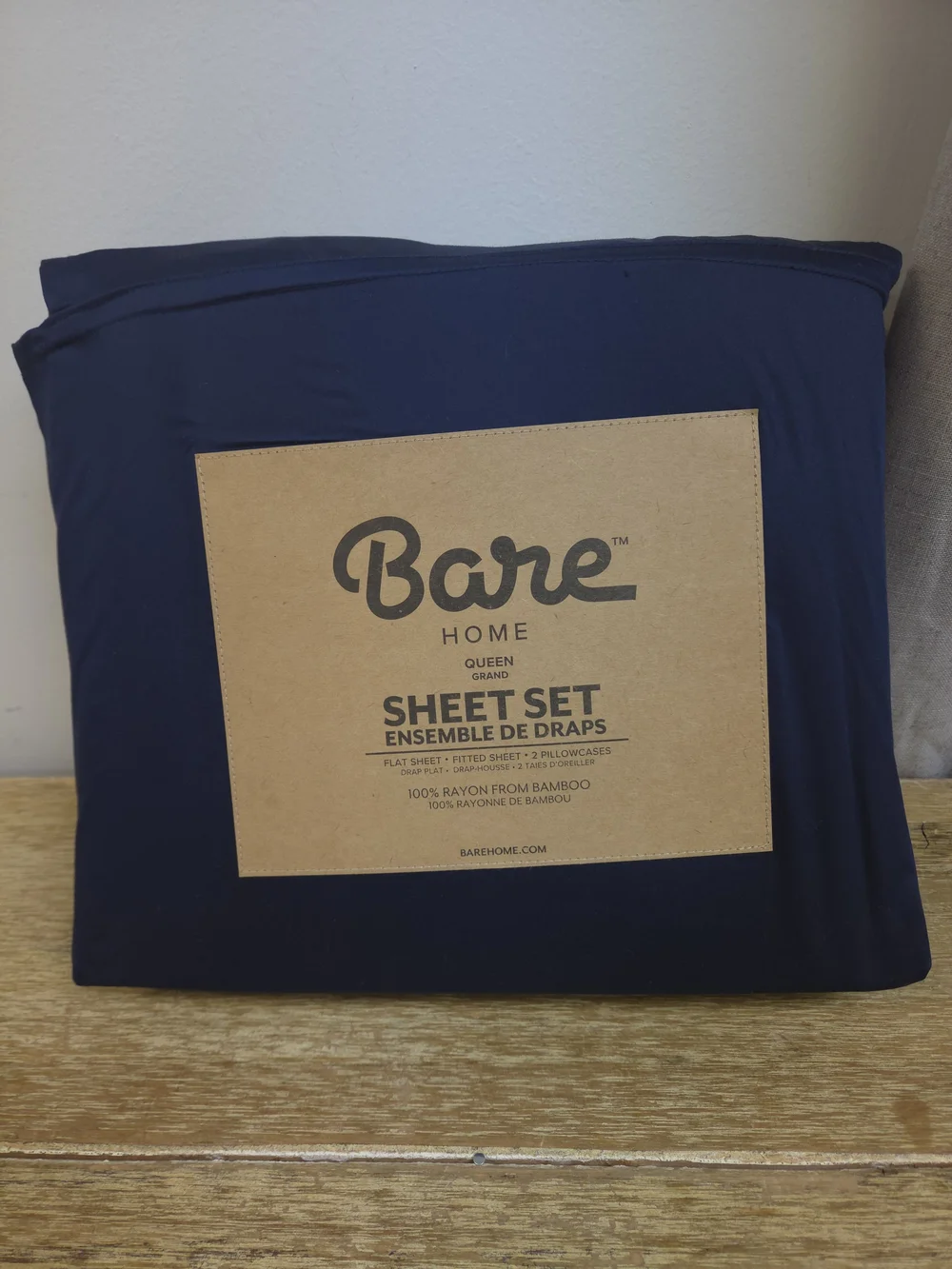 Bare Home Navy 100% Rayon Bamboo Sheet Set - Soft Home Bedding